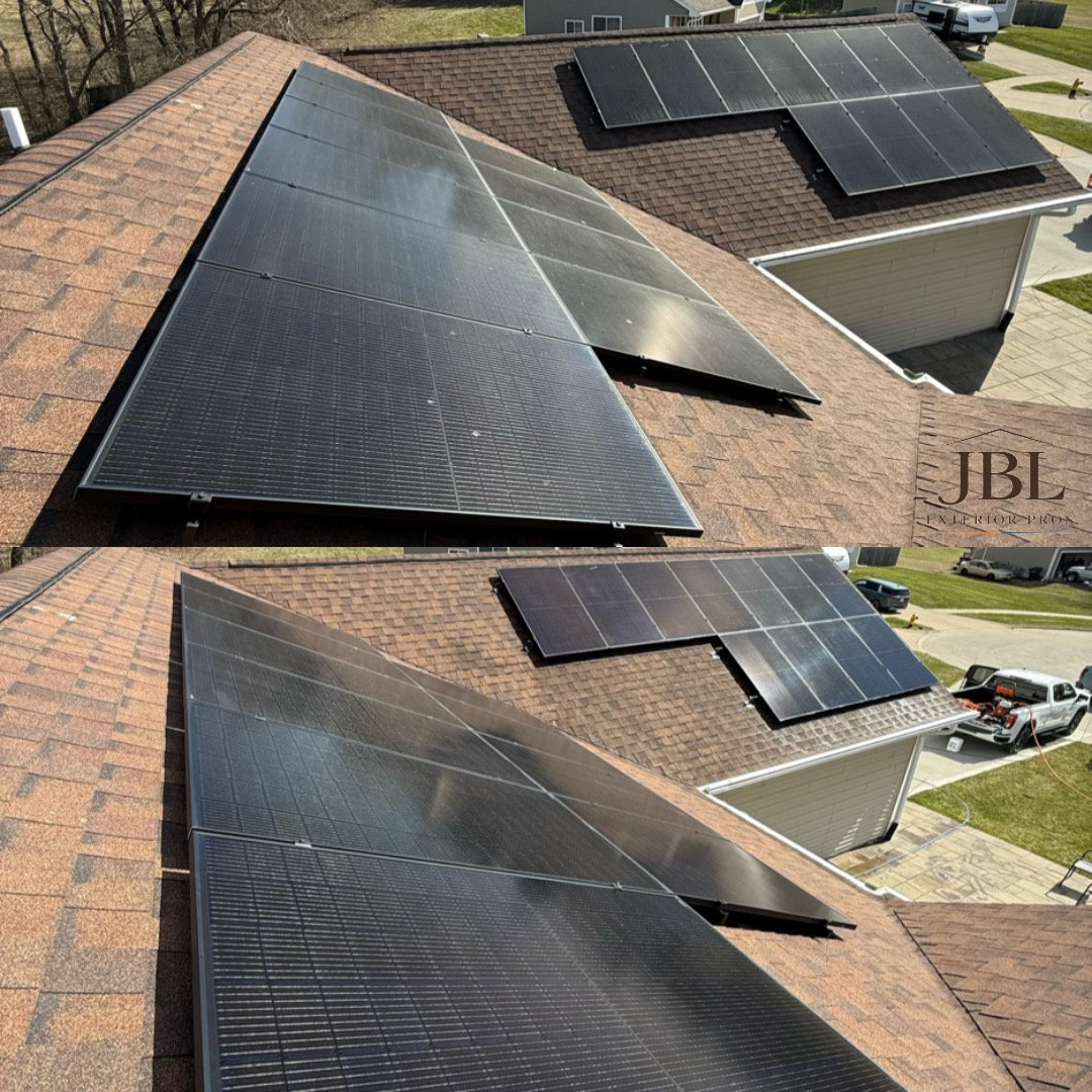Solar Panel Cleaning by JBL Exterior Pros in central Iowa